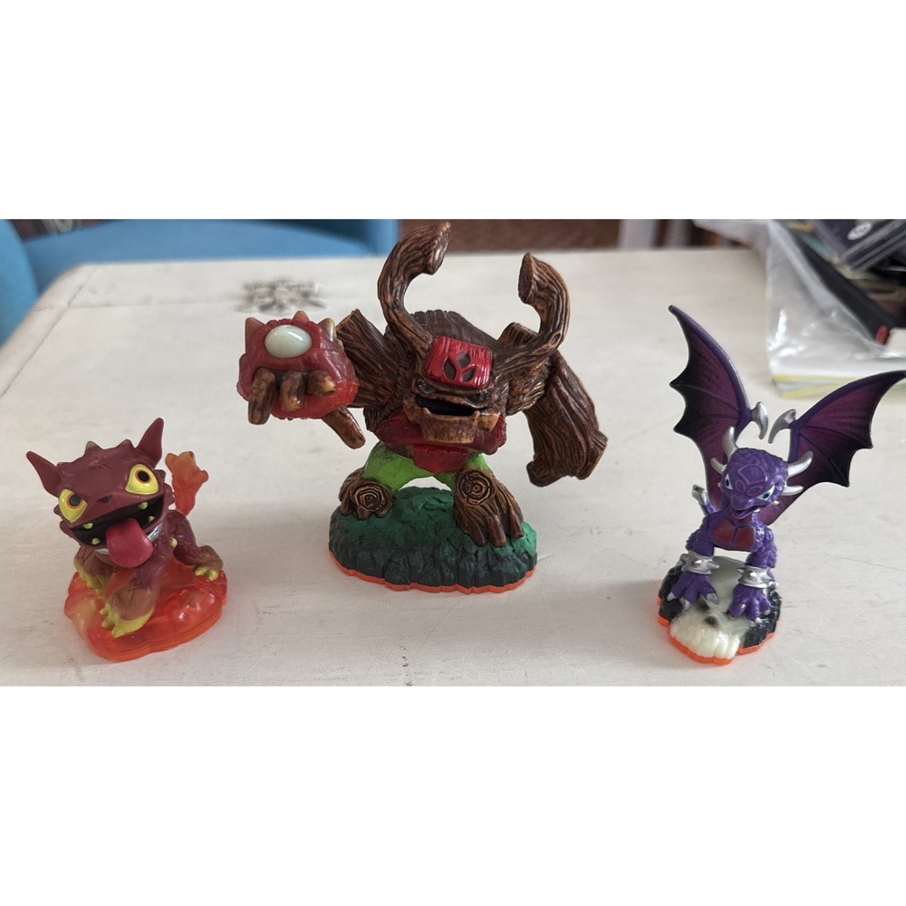 Activision Skylanders Giants Figures: Tree Rex Cynder Hot Dog Lot Of 3